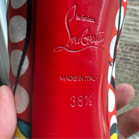 🌺CHRISTIAN LOUBOUTIN 👠Daffodil Multicolor 160mm Print Fabric Platform sz: 38.5 - Picture 16 of 17